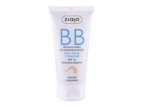 Ziaja BB Cream Oily and Mixed Skin Natural (W) 50ml, BB krém SPF15