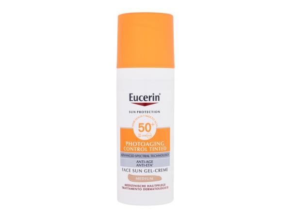 Eucerin Sun Protection Photoaging Control Tinted Gel-Cream Medium (W) 50ml, Opaľovací prípravok na tvár SPF