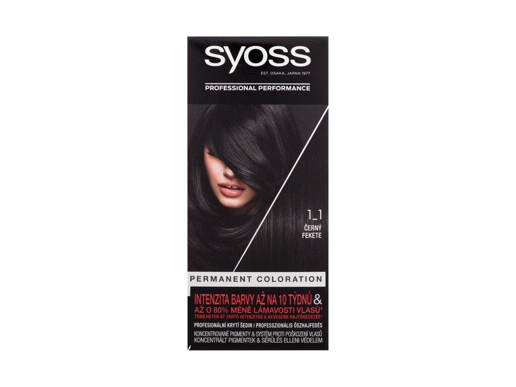Syoss Permanent Coloration 1-1 Black (W) 50ml, Farba na vlasy