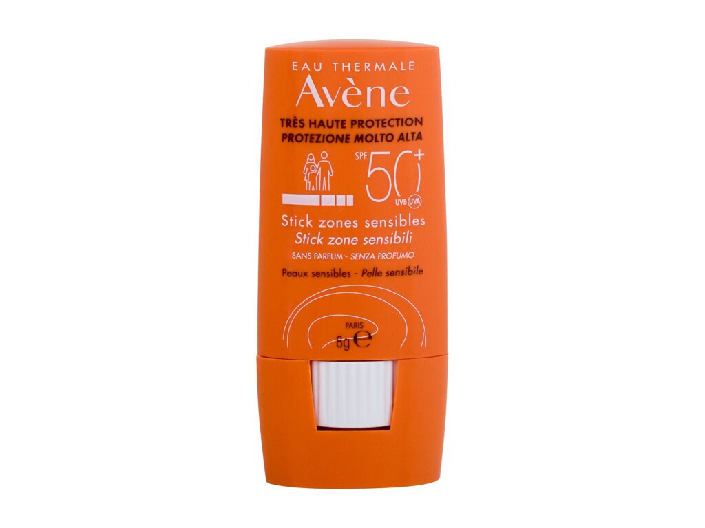 Avene Stick Zones Sensibles SPF 50+ (U) 8g, Opaľovací prípravok na telo