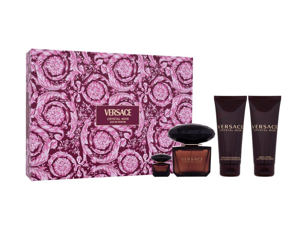 Versace Crystal Noir EdT 90ml + EdT 5ml + Telové mlieko 100ml + Sprchovací gel 100ml