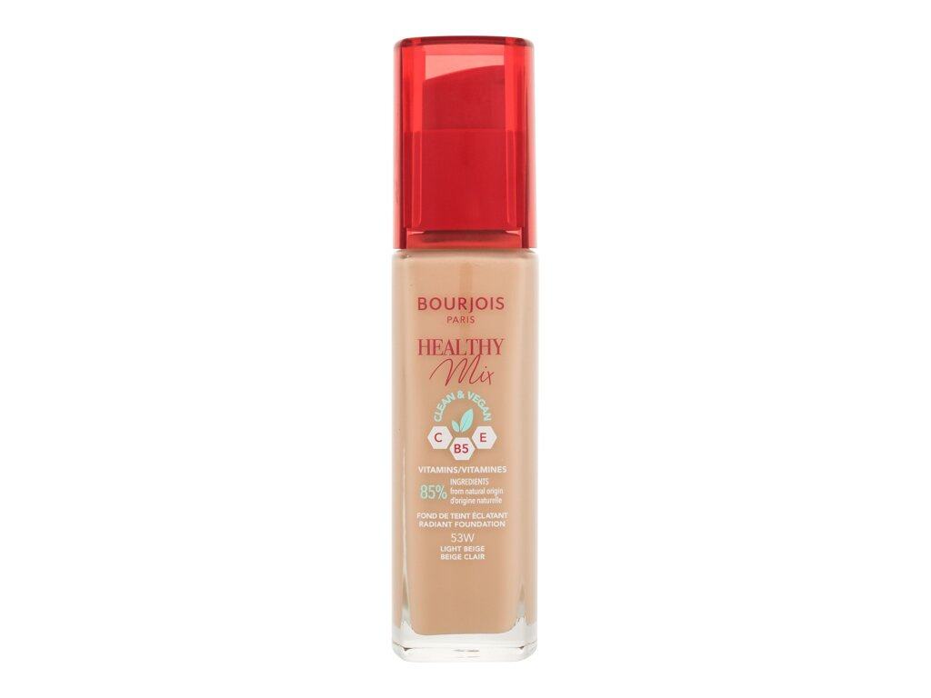 BOURJOIS Paris Healthy Mix Clean & Vegan Radiant Foundation 53W Light Beige (W) 30ml, Make-up