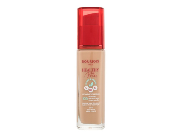 BOURJOIS Paris Healthy Mix Clean & Vegan Radiant Foundation 55N Deep Beige (W) 30ml, Make-up