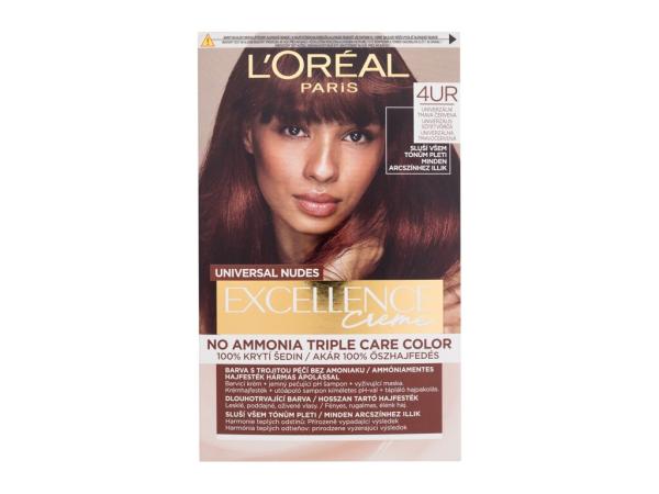 L'Oréal Paris Excellence Creme Triple Protection 4UR Universal Dark Red (W) 48ml, Farba na vlasy