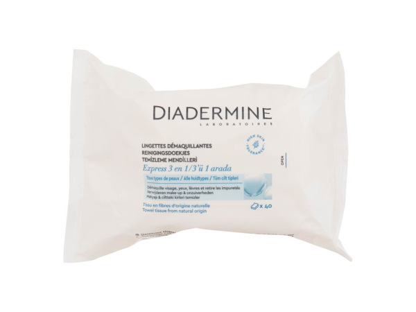 Diadermine Express Fresh 3-In-1 Cleansing Wipes (W) 40ks, Čistiace obrúsky