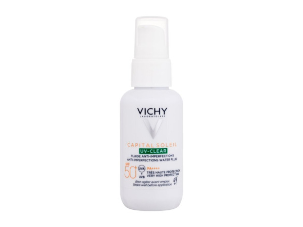 Vichy Capital Soleil UV-Clear Anti-Imperfections Water Fluid (W) 40ml, Opaľovací prípravok na tvár SPF50+