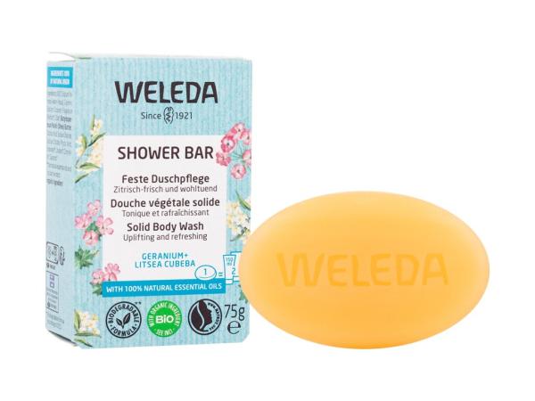 Weleda Shower Bar Geranium + Litsea Cubera (W) 75g, Tuhé mydlo