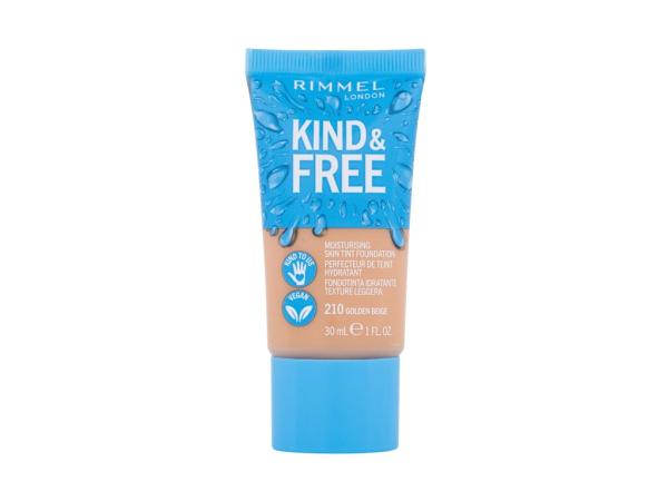 Rimmel London Kind & Free Skin Tint Foundation 210 Golden Beige (W) 30ml, Make-up