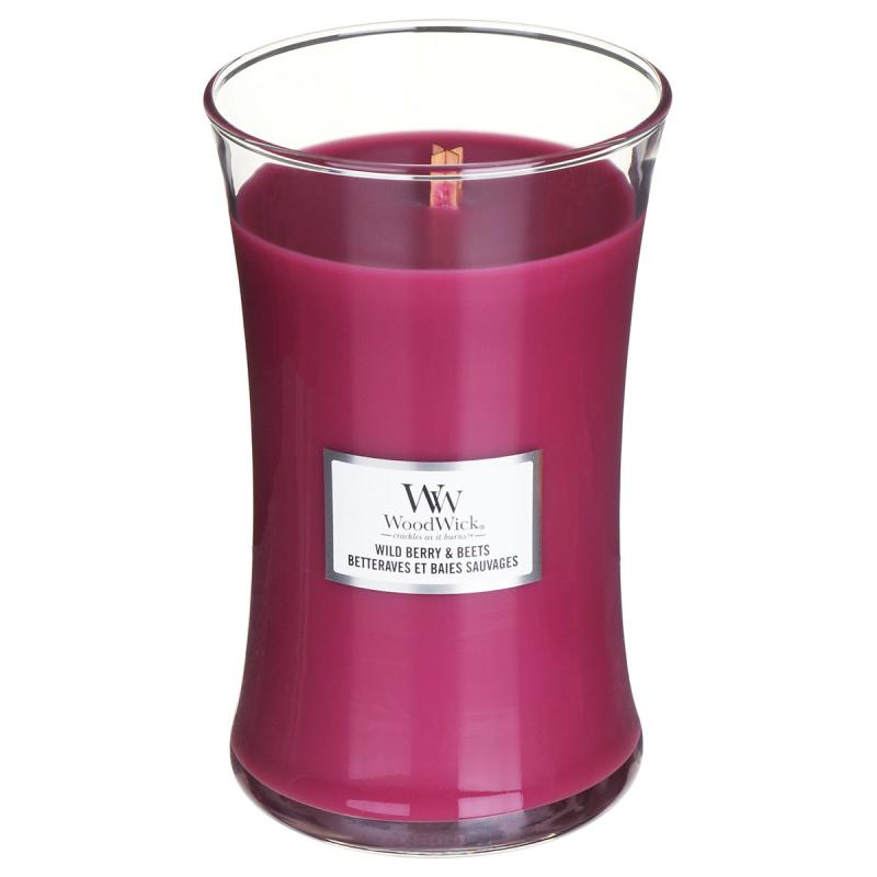 Woodwick oválna váza Wild Berry & Beets 609.5g, Vonná sviečka