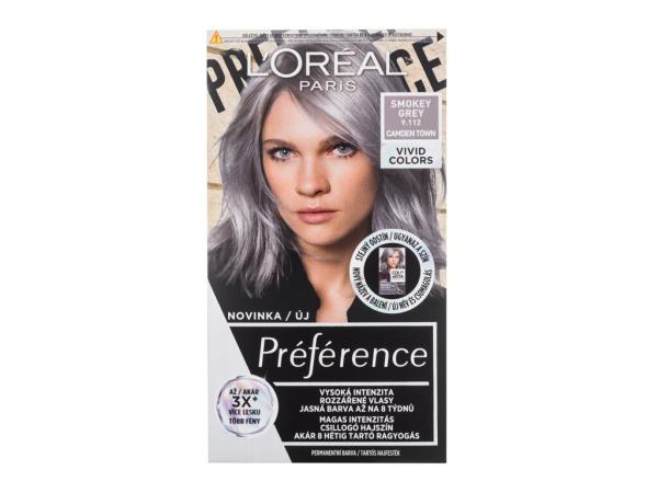 L'Oréal Paris Préférence Vivid Colors 9,112 Smokey Grey (W) 60ml, Farba na vlasy