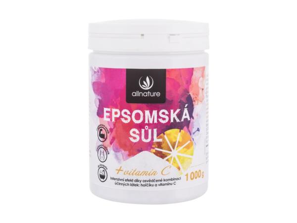 Allnature Epsom Salt Vitamin C (U) 1000g, Kúpeľová soľ