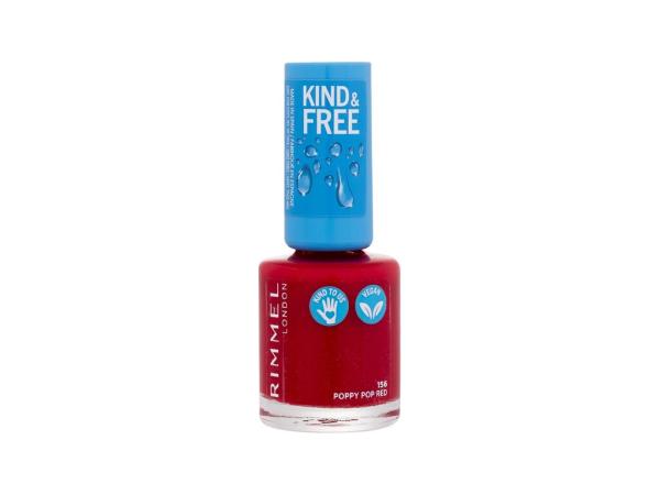 Rimmel London Kind & Free 156 Poppy Pop Red (W) 8ml, Lak na nechty