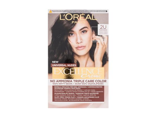 L'Oréal Paris Excellence Creme Triple Protection 2U Black-Brown (W) 48ml, Farba na vlasy