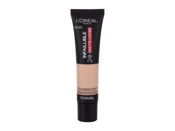 L'Oréal Paris Infaillible 24H Matte Cover 115 Golden Beige (W) 30ml, Make-up