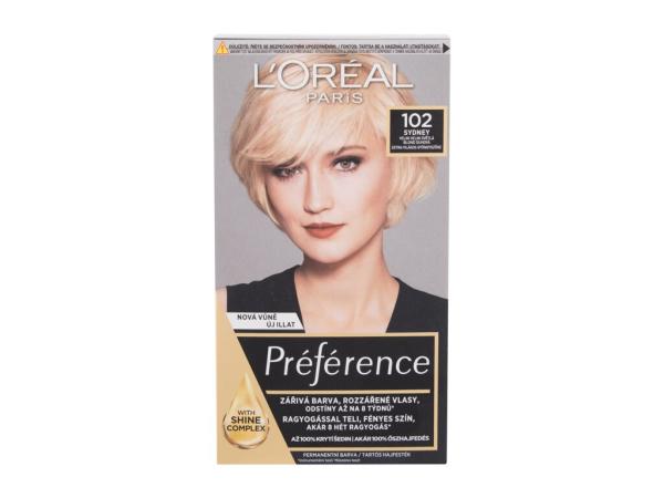 L'Oréal Paris Préférence Féria 102 Iridescent Pearl Blonde (W) 60ml, Farba na vlasy
