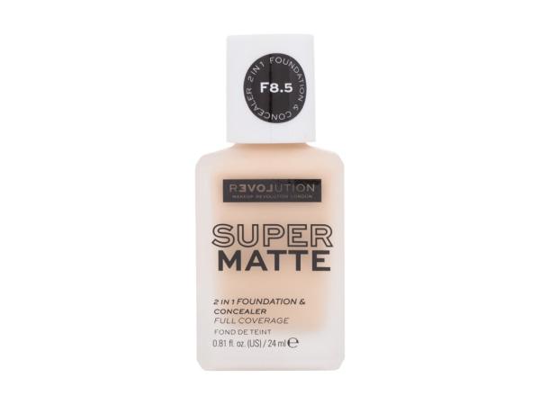 Revolution Relove Super Matte 2 in 1 Foundation & Concealer F8.5 (W) 24ml, Make-up