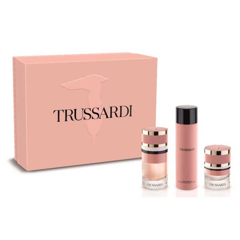 Trussardi EdP 90ml + Telové mlieko 200ml + Sprej na vlasy 30ml, Darčeková sada (W)