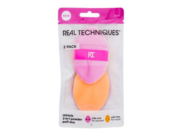 Real Techniques Miracle 2-In-1 Powder Puff (W) 2ks, Aplikátor Duo