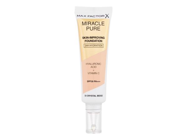 Max Factor Miracle Pure Skin-Improving Foundation 33 Crystal Beige (W) 30ml, Make-up SPF30