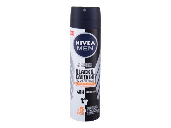 Nivea Men Invisible For Black & White Ultimate Impact (M) 150ml, Antiperspirant 48h