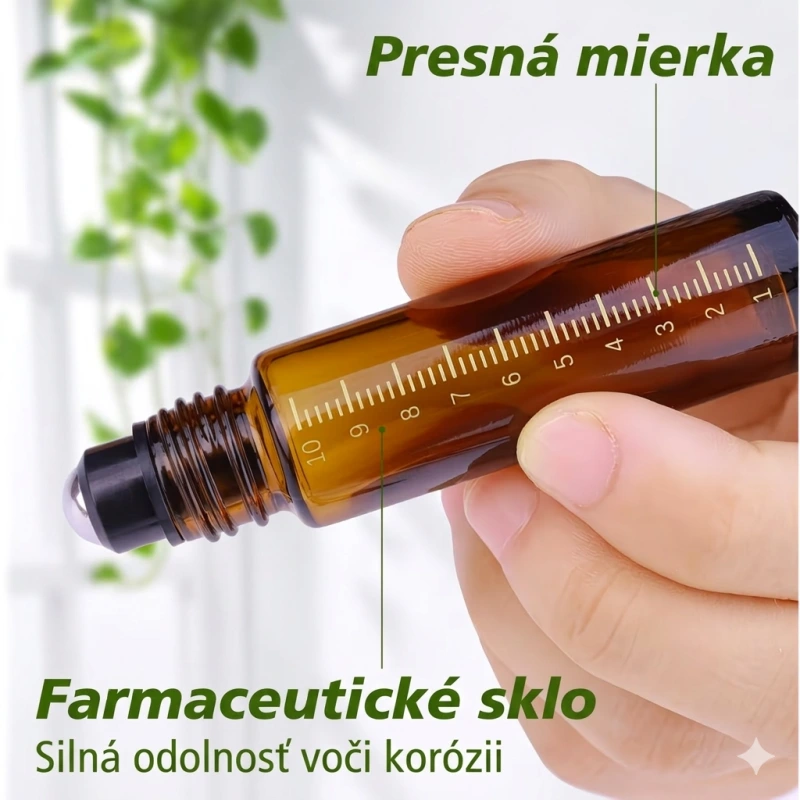 Plniteľný sklenený flakón s Roll-on aplikátorom 10 ml 2