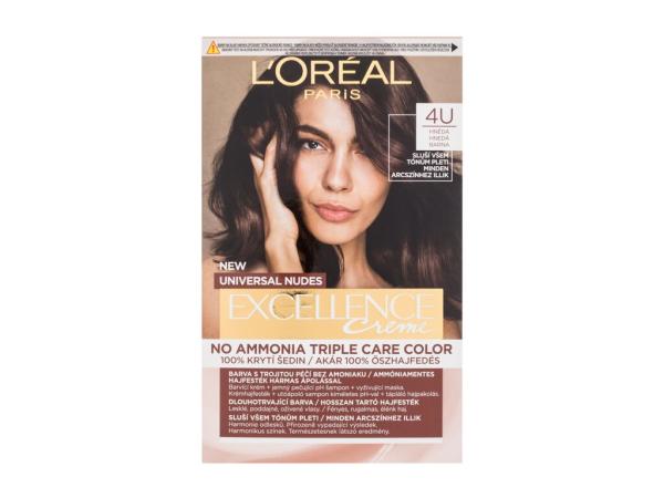 L'Oréal Paris Excellence Creme Triple Protection 4U Brown (W) 48ml, Farba na vlasy