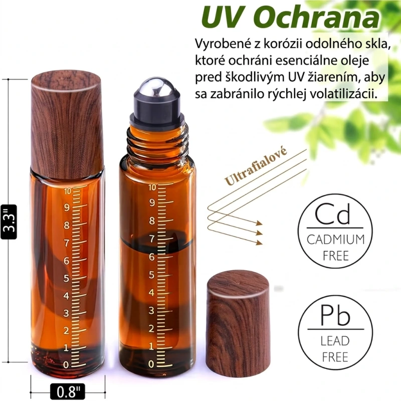 Plniteľný sklenený flakón s Roll-on aplikátorom 10 ml 1