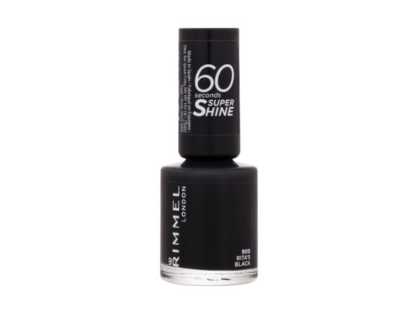 Rimmel London 60 Seconds Super Shine 900 Rita´s Black (W) 8ml, Lak na nechty