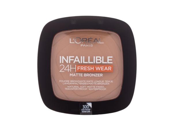 L'Oréal Paris Infaillible 24H Fresh Wear Matte Bronzer 300 Light Medium (W) 9g, Bronzer