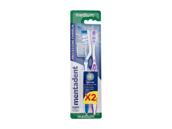 Mentadent Family Protection Toothbrush (U) 2balenie, Zubná kefka Medium