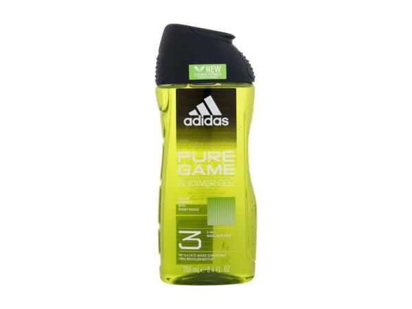 Adidas Pure Game Shower Gel 3-In-1 (M) 250ml, Sprchovací gél New Cleaner Formula