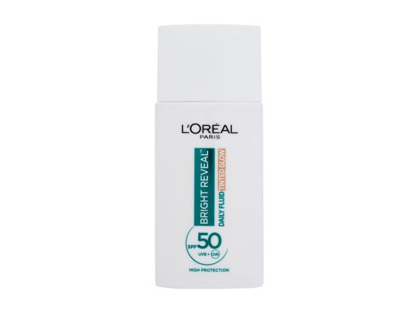 L'Oréal Paris Bright Reveal Daily Fluid Tinted Glow (U) 50ml, Denný pleťový krém SPF50+