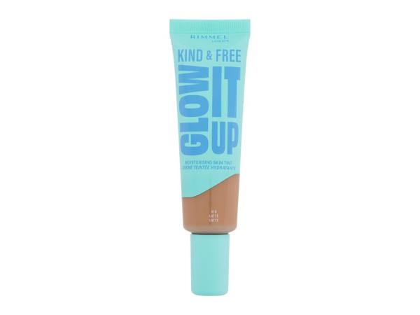 Rimmel London Kind & Free Glow It Up Moisturising Skin Tint 410 Latte (W) 30ml, Make-up