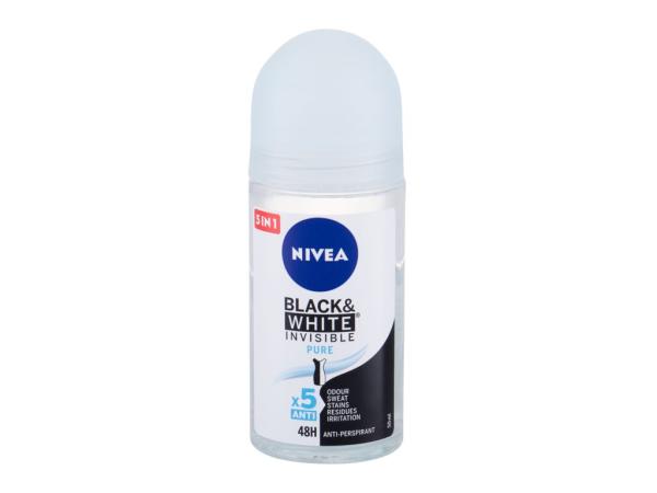 Nivea Black & White Invisible Pure (W) 50ml, Antiperspirant 48h