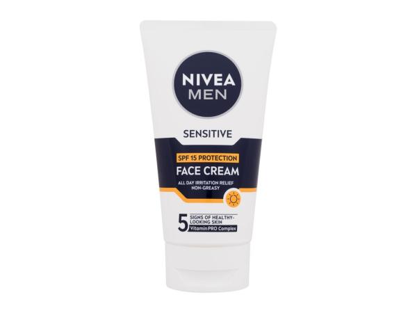 Nivea Men Sensitive Face Cream (M) 75ml, Denný pleťový krém SPF15