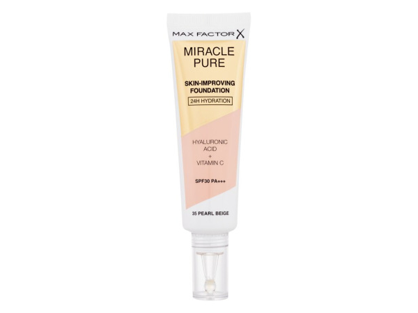Max Factor Miracle Pure Skin-Improving Foundation 35 Pearl Beige (W) 30ml, Make-up SPF30