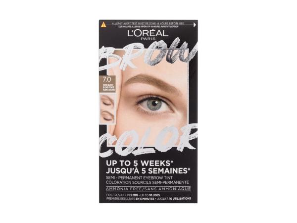 L'Oréal Paris Brow Color Semi-Permanent Eyebrow Tint 7.0 Dark Blond (W) 1ks, Farba na obočie