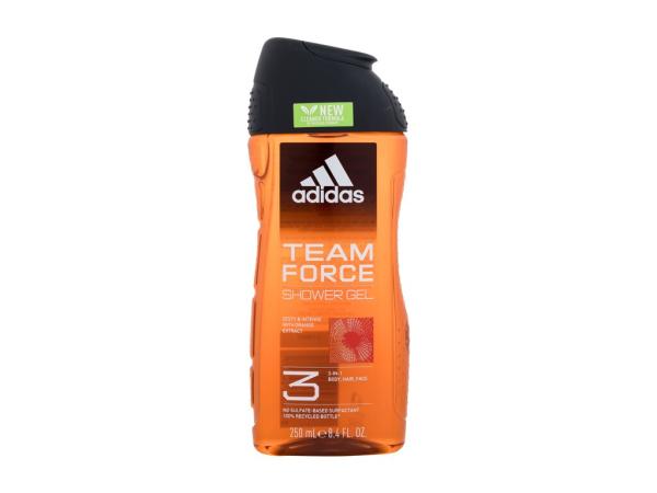 Adidas Team Force Shower Gel 3-In-1 (M) 250ml, Sprchovací gél New Cleaner Formula