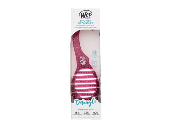 Wet Brush Shower Detangler Pink Glitter (W) 1ks, Kefa na vlasy