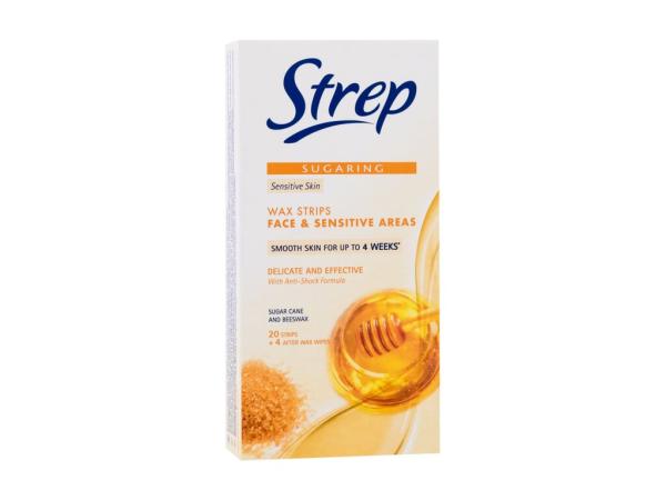 Strep Wax Strips Face & Sensitive Areas Sugaring (W)  20ks, Depilačný prípravok
