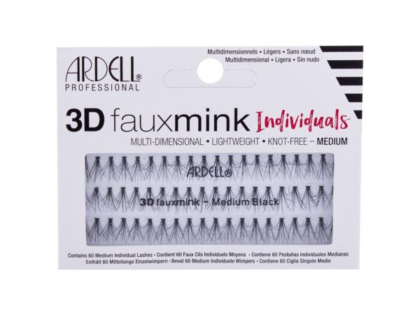 Ardell 3D Faux Mink Individuals Black (W) 60ks, Umelé mihalnice Medium