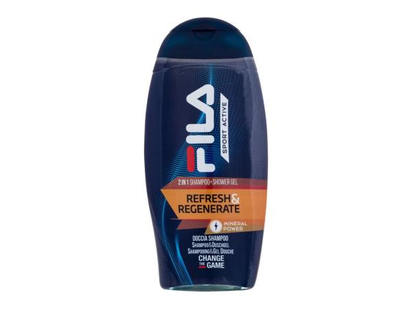 Fila Sport Active Refresh & Regenerate 2in1 Shampoo + Shower Gel (M) 250ml, Sprchovací gél