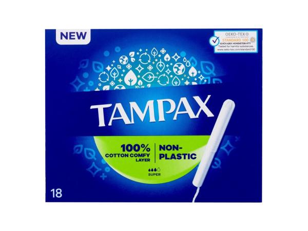 Tampax Non-Plastic Super (W) 18ks, Tampón