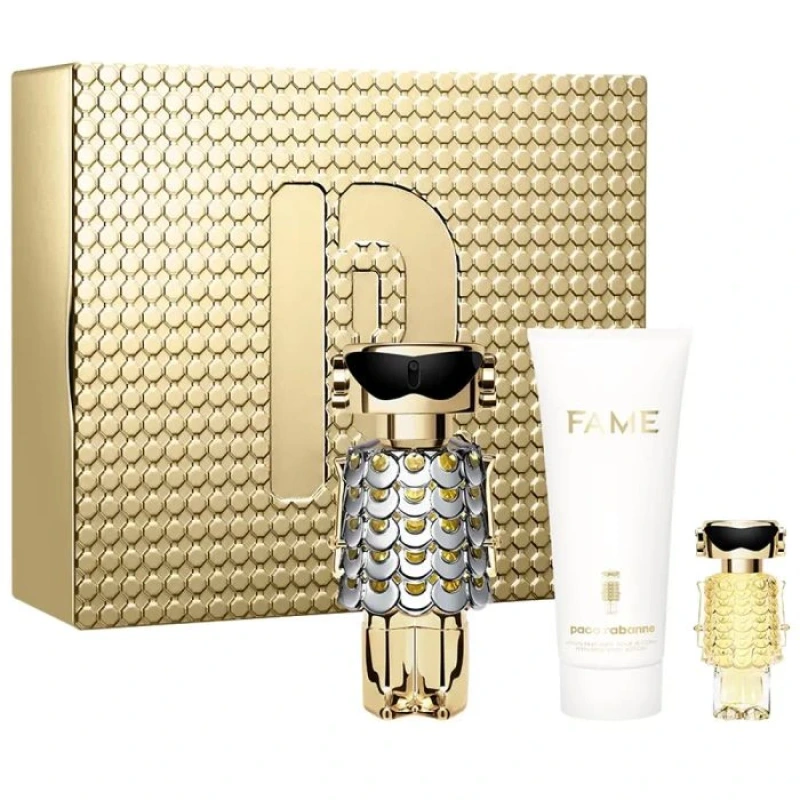 Paco Rabanne Fame EdP 80ml + EdP 4ml + Telové mlieko 100ml, Darčeková sada (W)