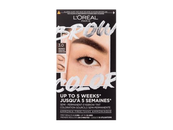 L'Oréal Paris Brow Color Semi-Permanent Eyebrow Tint 3.0 Dark Brunette (W) 1ks, Farba na obočie