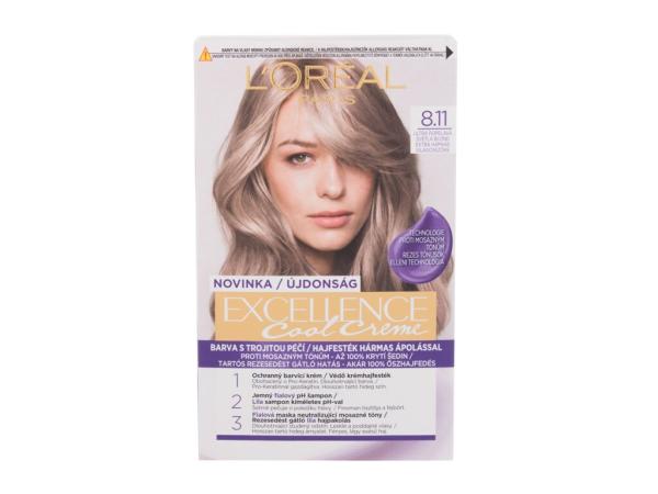L'Oréal Paris Excellence Cool Creme 8,11 Ultra Ash Light Blond (W) 48ml, Farba na vlasy