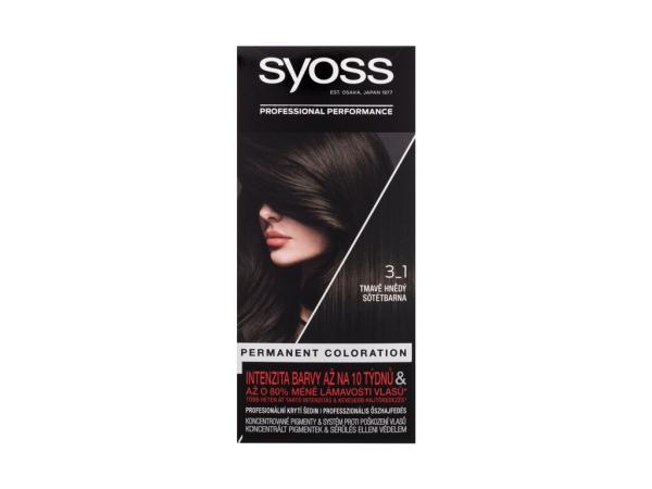 Syoss Permanent Coloration 3-1 Dark Brown (W) 50ml, Farba na vlasy