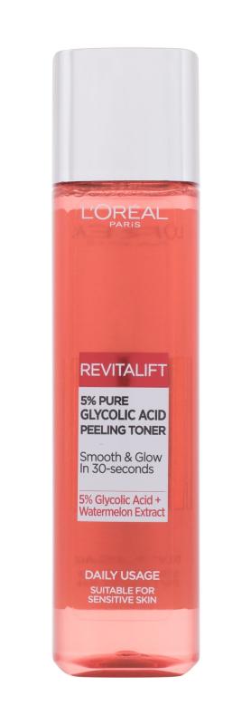 L'Oréal Paris 5% Pure Glycolic Acid Peeling Toner Revitalift (W)  180ml, Pleťová voda a sprej