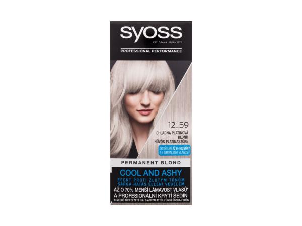 Syoss Permanent Coloration Permanent Blond 12-59 Cool Platinum Blond (W) 50ml, Farba na vlasy