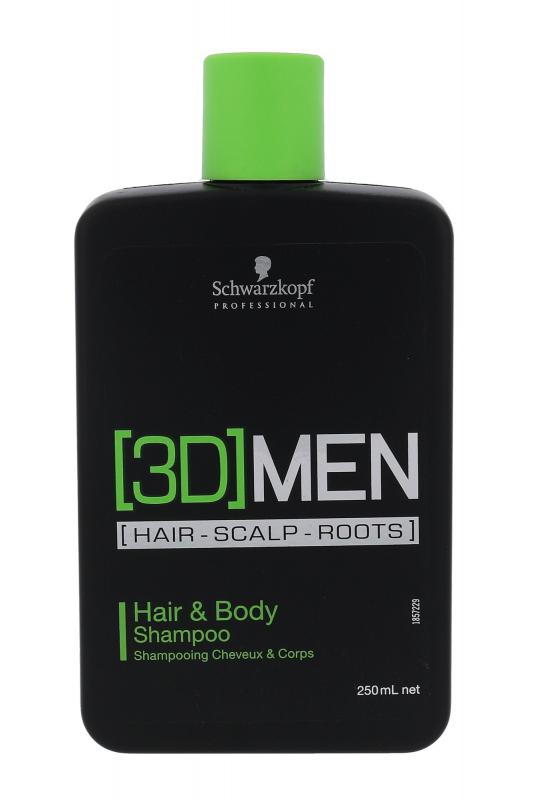 Schwarzkopf Professi Hair & Body 3DMEN (M) 250ml, Šampón